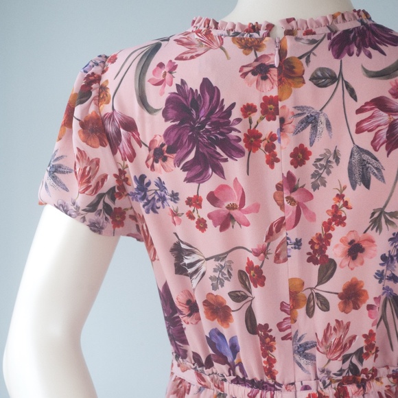 J. Crew Floral Midi Dress - Pink and Purple - Picture 11 of 13